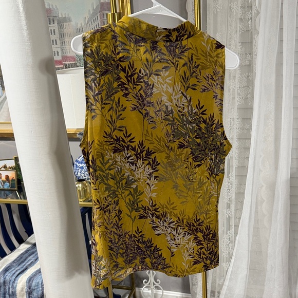 Banana Republic Mustard and Violet Floral Blouse - Picture 3 of 3